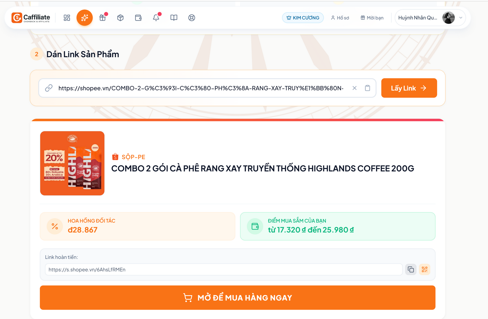 Hướng Dẫn Hoàn Tiền Shopee Qua Caffiliate